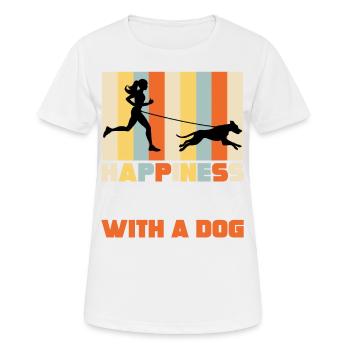 Hunde Sport, Canicross - Frauen T-Shirt atmungsaktiv - Weiß - Vorne - AI Model Female 172 dark (172cm)