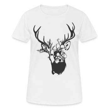 Wild life - deer wilderness - Women's Breathable T-Shirt - white - Front - AI Model Female 172 dark (172cm)