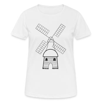 Moulin à vent hollandais cadeau camp hollandais - T-shirt respirant Femme - blanc - Devant - AI Model Female 172 dark (172cm)