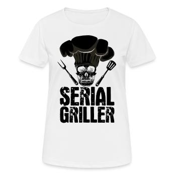 Serial Griller BBQ Distressed - Women's Breathable T-Shirt - white - Front - AI Model Female 172 dark (172cm)