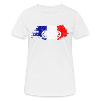 Radrennen Frankreich für Rennradfahrer - Frauen T-Shirt atmungsaktiv - Weiß - Vorne - AI Model Female 172 dark (172cm)