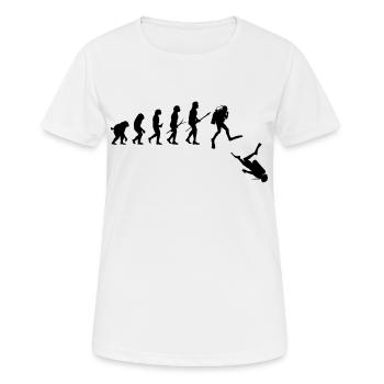 Evolution du plongeur - T-shirt respirant Femme - blanc - Devant - AI Model Female 172 dark (172cm)