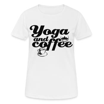 Yoga Coffee Naps Yoga - T-shirt respirant Femme - blanc - Devant - AI Model Female 172 dark (172cm)