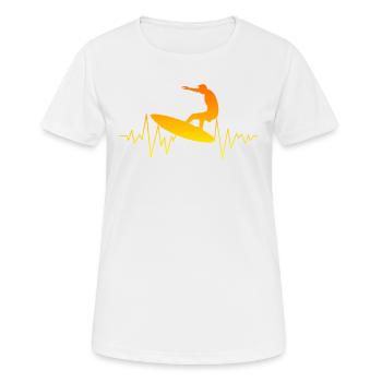 Surfeur surfeur - T-shirt respirant Femme - blanc - Devant - AI Model Female 172 dark (172cm)