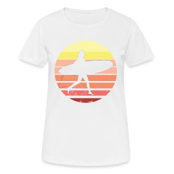 Surfeuse surfeuse vintage surfeur - T-shirt respirant Femme - blanc - Devant - AI Model Female 172 dark (172cm)