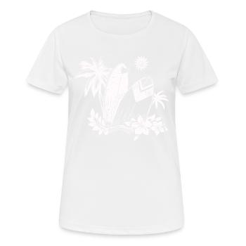 Surfbrett Surfbretter - Frauen T-Shirt atmungsaktiv - Weiß - Vorne - AI Model Female 172 dark (172cm)