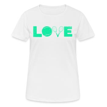 Tennis Love tennis racket - Women's Breathable T-Shirt - white - Front - AI Model Female 172 dark (172cm)