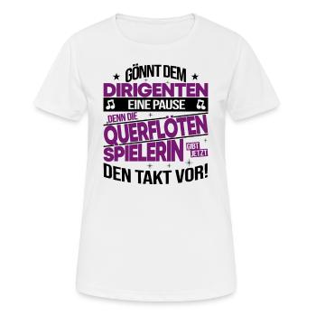 Querflöte Querflötistin Flöte Frau Spruch Geschenk - Frauen T-Shirt atmungsaktiv - Weiß - Vorne - AI Model Female 172 dark (172cm)