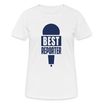 Journaliste de presse correspondant journaliste reporter - T-shirt respirant Femme - blanc - Devant - AI Model Female 172 dark (172cm)