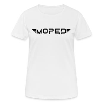 Moped - Frauen T-Shirt atmungsaktiv - Weiß - Vorne - AI Model Female 172 dark (172cm)