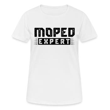 Moped Experte - Frauen T-Shirt atmungsaktiv - Weiß - Vorne - AI Model Female 172 dark (172cm)