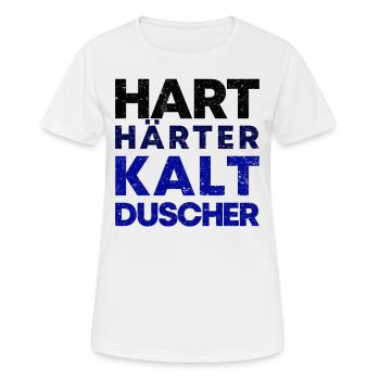 Kaltduscher Hart Männlich Kalt Duschen Geschenk - Frauen T-Shirt atmungsaktiv - Weiß - Vorne - AI Model Female 172 dark (172cm)