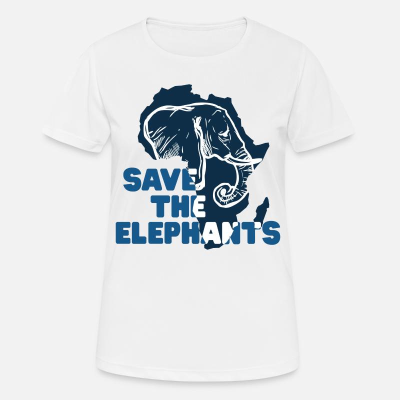 Save the Elephants Save the Elephants Africa Map - Women's Breathable T-Shirt - white