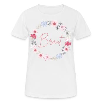 Braut Rosa Kranz - Frauen T-Shirt atmungsaktiv - Weiß - Vorne - AI Model Female 172 dark (172cm)