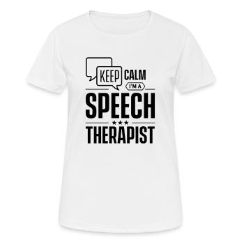 Orthophoniste thérapie orthophonie discours orthophoniste discours - T-shirt respirant Femme - blanc - Devant - AI Model Female 172 dark (172cm)