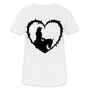 Cavalière de l’ouest Cheval Cowboy - T-shirt respirant Femme - blanc - Devant - AI Model Female 172 dark (172cm)