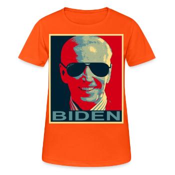 Biden, Biden 2020, Président de Biden, Anti  - T-shirt respirant Femme - orange néon - Devant - AI Model Female 172 dark (172cm)