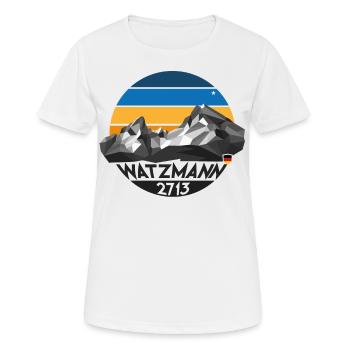 Watzmann Bayern Berchtesgaden Low Poly Mountain - Women's Breathable T-Shirt - white - Front - AI Model Female 172 dark (172cm)