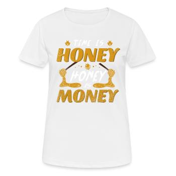 Miel d’abeille - T-shirt respirant Femme - blanc - Devant - AI Model Female 172 dark (172cm)