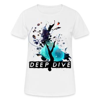 Conception de plongée en apnée en plongée profonde - T-shirt respirant Femme - blanc - Devant - AI Model Female 172 dark (172cm)