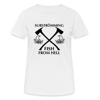 Surströmming Wikinger Drachenboot Äxte Geschenk - Frauen T-Shirt atmungsaktiv - Weiß - Vorne - AI Model Female 172 dark (172cm)