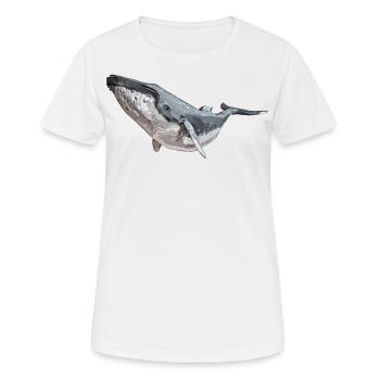 Baleine à bosse - T-shirt respirant Femme - blanc - Devant - AI Model Female 172 dark (172cm)