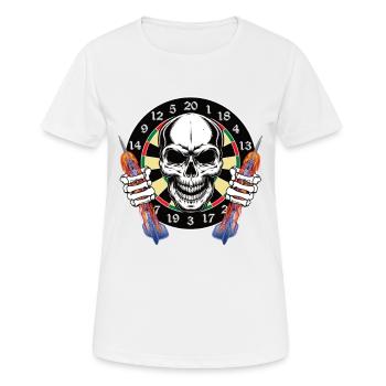 Crâne de fléchettes avec flèches brûlantes - T-shirt respirant Femme - blanc - Devant - AI Model Female 172 dark (172cm)