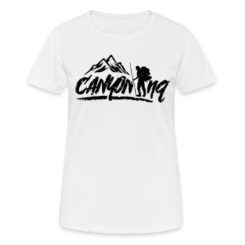 Canyoning - Frauen T-Shirt atmungsaktiv - Weiß - Vorne - AI Model Female 172 dark (172cm)