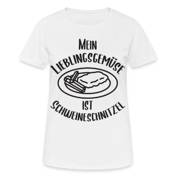 Lieblingsgemüse Schnitzel Fleischesser lustige - Frauen T-Shirt atmungsaktiv - Weiß - Vorne - AI Model Female 172 dark (172cm)