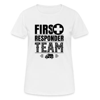 Ersthelfer Team Notfall First Responder Hilfe - Frauen T-Shirt atmungsaktiv - Weiß - Vorne - AI Model Female 172 dark (172cm)