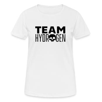 Equipe Hydrogène Energie Pile à Combustible Hydrogène - T-shirt respirant Femme - blanc - Devant - AI Model Female 172 dark (172cm)