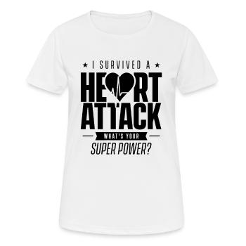 I survived a heart attack Heart attack Her - Women's Breathable T-Shirt - white - Front - AI Model Female 172 dark (172cm)