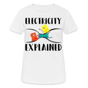 Électricité expliquée Physique Nerd - T-shirt respirant Femme - blanc - Devant - AI Model Female 172 dark (172cm)