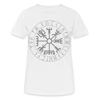 Wikinger Kompass nach Walhalla - Frauen T-Shirt atmungsaktiv - Weiß - Vorne - AI Model Female 172 dark (172cm)
