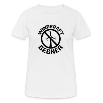 Windkraftgegner Windrad Windkraft Windenergie - Frauen T-Shirt atmungsaktiv - Weiß - Vorne - AI Model Female 172 dark (172cm)