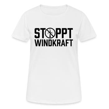 Stoppt Windkraft Windenergie Windrad Gegner - Frauen T-Shirt atmungsaktiv - Weiß - Vorne - AI Model Female 172 dark (172cm)