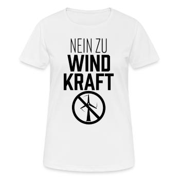 Nein zu Windkraft Gegner Windrad Windenergie - Frauen T-Shirt atmungsaktiv - Weiß - Vorne - AI Model Female 172 dark (172cm)