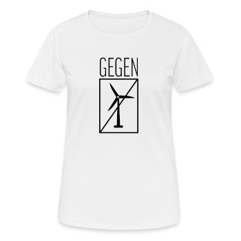 Gegen Windkraft Windrad Windenergie Gegner - Frauen T-Shirt atmungsaktiv - Weiß - Vorne - AI Model Female 172 dark (172cm)