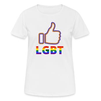 Thumbs up LGBT Lesbienne Gay Bisexuel Transgenre - T-shirt respirant Femme - blanc - Devant - AI Model Female 172 dark (172cm)