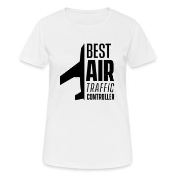 Meilleur contrôleur aérien Job Contrôleur aérien Contrôleur aérien - T-shirt respirant Femme - blanc - Devant - AI Model Female 172 dark (172cm)