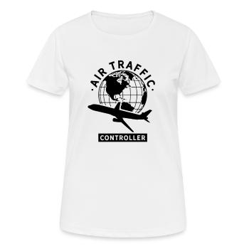 Contrôleur aérien Job Contrôleur aérien Contrôle aérien Contrôleur aérien Contrôleur aérien - T-shirt respirant Femme - blanc - Devant - AI Model Female 172 dark (172cm)
