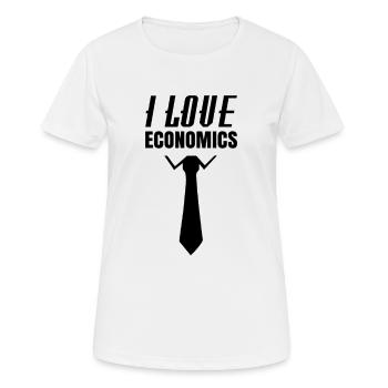 Ich liebe Ökonomie Volkswirt Wirtschaft Ökonom - Frauen T-Shirt atmungsaktiv - Weiß - Vorne - AI Model Female 172 dark (172cm)