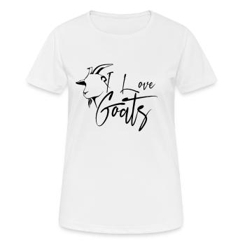 I love goats domestic goat billy goat goat - Women's Breathable T-Shirt - white - Front - AI Model Female 172 dark (172cm)