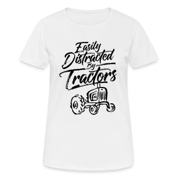 Facilement distrait des tracteurs tracteur tracteur - T-shirt respirant Femme - blanc - Devant - AI Model Female 172 dark (172cm)