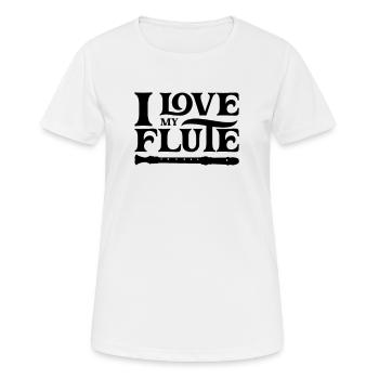 J'adore mon flûte flûte flûte - T-shirt respirant Femme - blanc - Devant - AI Model Female 172 dark (172cm)