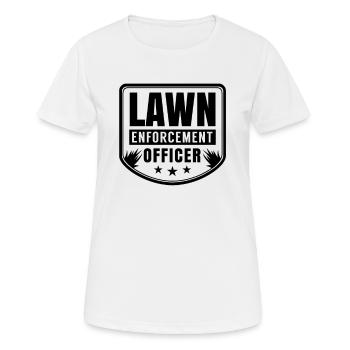 Lawn Enforcement Polizist Lawn Ranger Gras Wiese - Frauen T-Shirt atmungsaktiv - Weiß - Vorne - AI Model Female 172 dark (172cm)