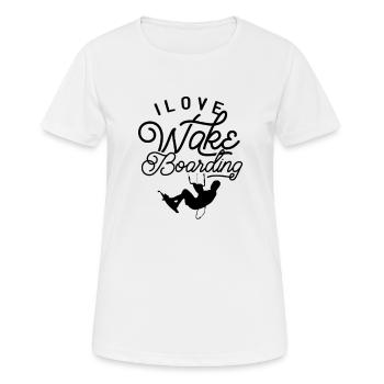 Wakeboarding Wakeboarder Wakeboarden Wakeboard - Frauen T-Shirt atmungsaktiv - Weiß - Vorne - AI Model Female 172 dark (172cm)