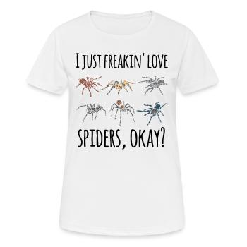 Spinnen Liebe Spruch Spinne Züchter Zucht - Frauen T-Shirt atmungsaktiv - Weiß - Vorne - AI Model Female 172 dark (172cm)