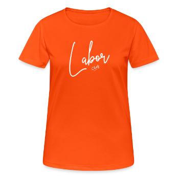 Chef de laboratoire - T-shirt respirant Femme - orange néon - Devant - AI Model Female 172 dark (172cm)