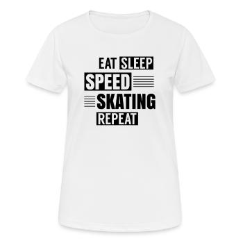 Speed Skating Speed Skater Inline Skaten - Frauen T-Shirt atmungsaktiv - Weiß - Vorne - AI Model Female 172 dark (172cm)